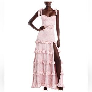 V. Chapman Lisianthus Sleeveless Ruffled Corset Gown